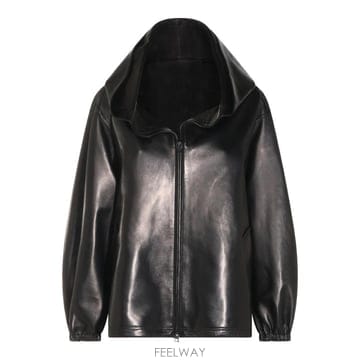 발렌시아가 블랙 레더 자켓
