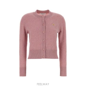 [X45]메종 키츠네 PW00506KT1006 P623 여성 스웨터 니트 가디건 Pink wool cardi