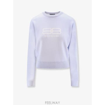 발렌시아가 로고 디테일 크루넥 스웨터 블랙