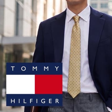 TOMMY HILFIGER 타미 힐피거 실크 레몬 기하 패턴 넥타이 8.4cm S~A+등급 K3272