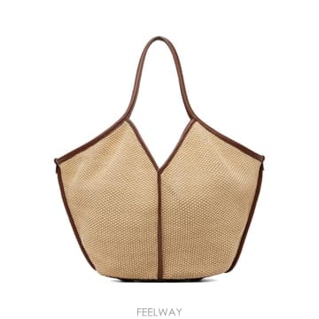 26 FW 헤레우 베이지 칼레야 라피아 토트백 262991F049005