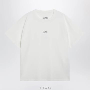 26 F/W MM6 메종 마르지엘라 화이트 코튼 티셔츠 WITH NU B0052035761