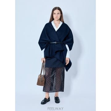 막스마라 벨트 랩 판초 컷아웃 스커트