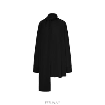 토템 드레이프 스카프 블라우스