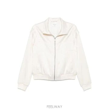생로랑 사틴 봄버 자켓 화이트