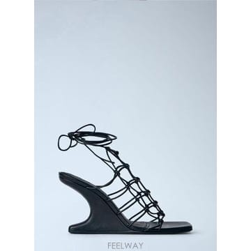 26 FW 릭오웬스 여성 웹 캔틸레버 8 샌들 ric0265037blk