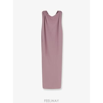 발렌시아가 미디 삭 드레스 핑크