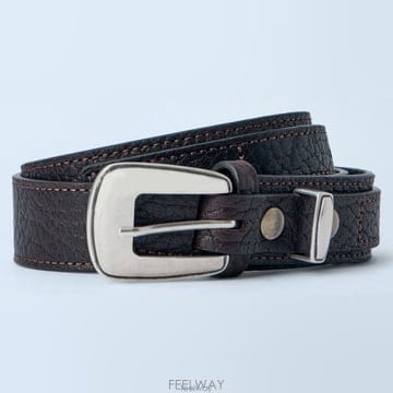 26 FW Western 미니멀 웨스턴 버클 그레인 레더 벨트 다크브라운 AC1181 LL139 BR449