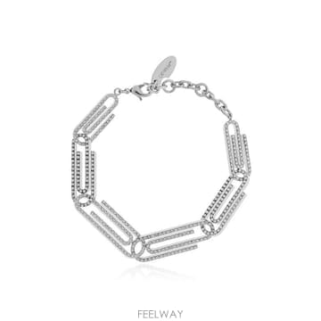 (해외배송) 오프화이트 오프화이트 크리스탈 페이퍼클립 브레이슬릿 OWOA132S26MET001