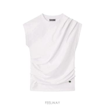 26FW 가니 탑 A1040544 151 WHITE