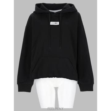 엠엠식스 메종 마르지엘라 코튼 후디드 스웨트셔츠 Black