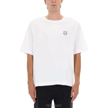 26FW 메종키츠네 폭스 헤드 오버사이즈 티셔츠 PM00109KJ0119 P100 WHITE