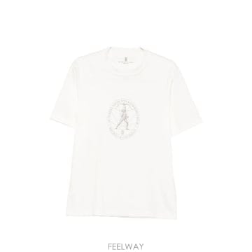 26FW 브루넬로 쿠치넬리 반팔 티셔츠 M0B138519 C7220 WHITE