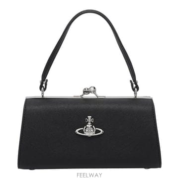 26FW 비비안웨스트우드 오르브 메탈 버클 레더 벨트 4B01000QW S0021N401 Black