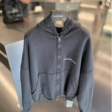 발렌시아가 유니폼 머치 드라이 몰튼 남성 코튼 후드 집업 자켓