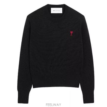 26FW 아미 ADC 자수 크루넥 스웨터 FKS826 001009 Noir rouge