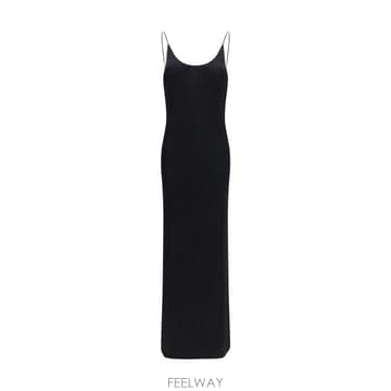 26FW 생로랑 원피스 876792Y38DS 1000 BLACK