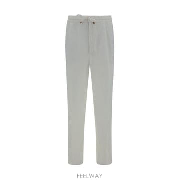 26SS 브루넬로 쿠치넬리 스트레이트 팬츠 M243DE1710 C2200 WHITE