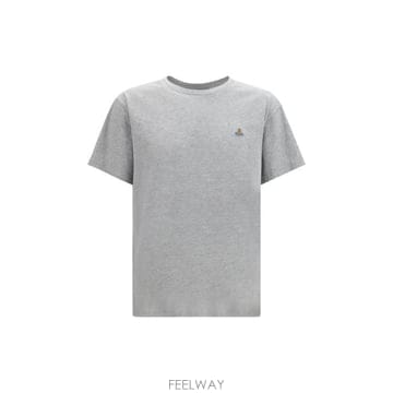 26FW 비비안웨스트우드 가먼트 다이드 로고 저지 반팔 티셔츠 3G010013J00BL P401 GREY