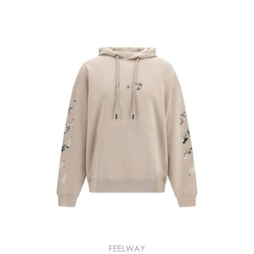 26FW 오프화이트 후드 티셔츠 OMBB085F26FLE00400 031 BEIGE