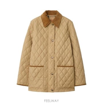26FW 버버리 퀄티드 나일론 반 자켓 8107464 C1544 Beige