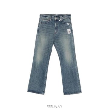 미하라야스히로 플레어 테이퍼드 데님 팬츠 인디고 블루