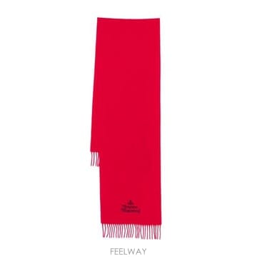 26FW 비비안웨스트우드 자수 로고 머플러 81030007 W00Q7 H401 RED