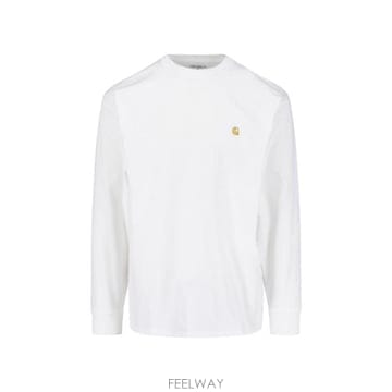 26FW 칼하트 WIP 롱슬리브 체이스 티셔츠 I026392 00RXX White