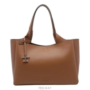 토즈 T 타임리스 미디엄 레더 토트백 LUGGAGE