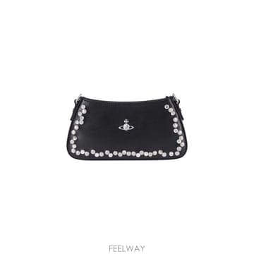 26FW 비비안웨스트우드 ORB 타샤 레더 스터드 숄더백 5801000JW L002V N402 Black