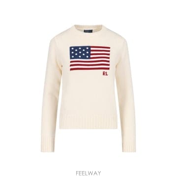 26SS 폴로 랄프로렌 아이코닉 플래그 스웨터 211 896939 002 White