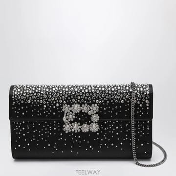 26 F/W 로저 비비에 EFFLORESCENCE 사틴 클러치 백 블 B0052268069