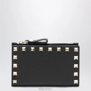 26 F/W 발렌티노 락스터드 지갑 인 블랙 레더 9W0P0605VS B0052268106