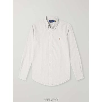 폴로 랄프로렌 로고-엠브로이드 스트라이프 코튼 셔츠 71095370 B0082268188