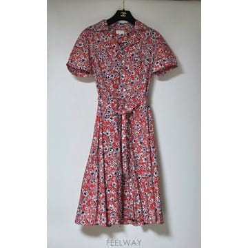 끌로디피에로 CLAUDIE PIERLOT 플로랄 벨티드 원피스