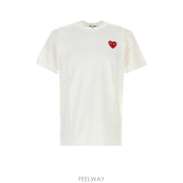 Comme des Garcons [X45]�ĵ������� AXT801051 WHITERED ���� Ƽ���� �μҸ� ž White cotton t sh[X45]�ĵ������� AXT801051 WHITERED ���� Ƽ���� �μҸ� 