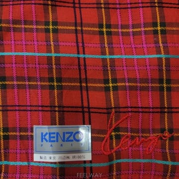 Kenzo 겐조 체크 자수로고 손수건 스카프(새제품급, 무료배송)