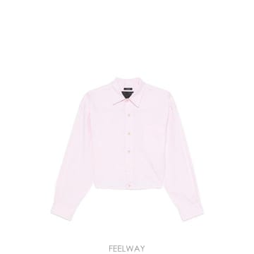 알써틴 스플릿 헴 버튼 셔츠