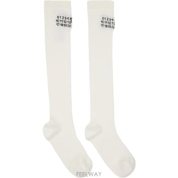 메종마르지엘라 오프 화이트 코튼 니삭스 S62TL0054 M13244 TP876541923