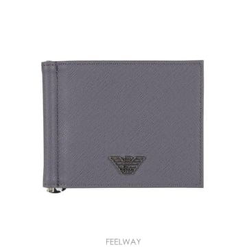 아르마니 이글 플레이트 컴팩트 지갑 블랙