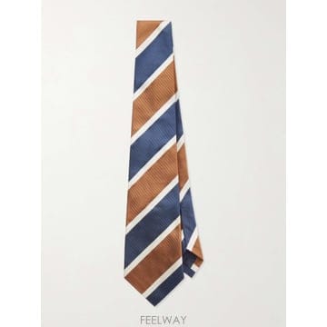 던힐 스트라이프 실크 타이