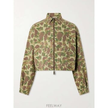 26 FW 캐피탈 그린 드리즐러 리버서블 헤링본 카모 플로랄 코튼 블루종 재킷 TP580272505