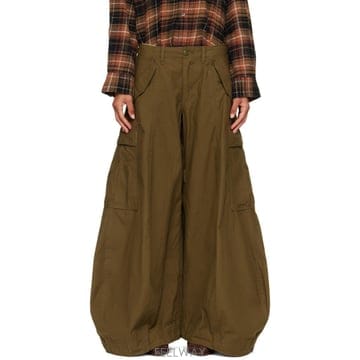 알써틴 수지 필드 카고 데님 진 카키