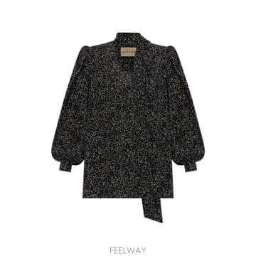 발렌티노 가라바니 스타 프린트 실크 셔츠