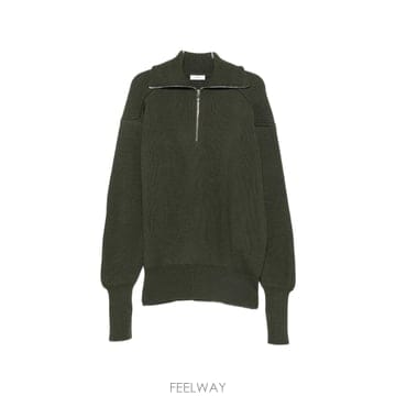Rier half zip ribbed knit sweater 12155735343368 TP724751678