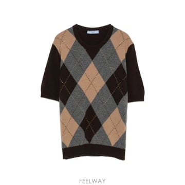 프라다 크루 넥 반팔 티셔츠