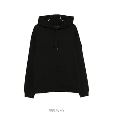 캐나다구스 로고 패치 드로스트링 후드티