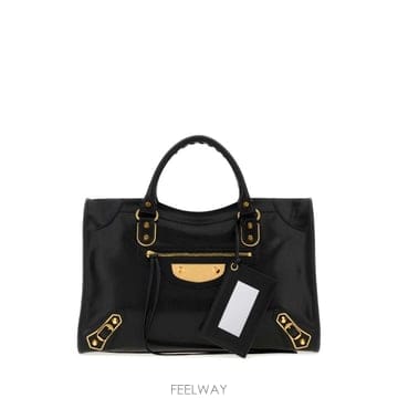 26FW Balenciaga Le 시티 업타운 미디움 백 in 블랙 고트스킨 A002VT2ACPO1000 T