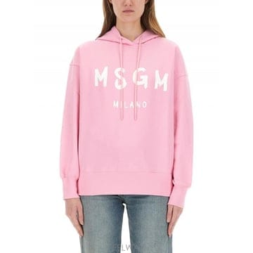 엠에스지엠 MSGM 로고 프린트 후드티 블랙