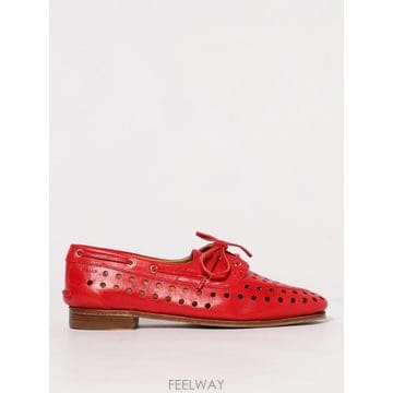 25SS Bally Red 레더 Party 레이스 업 슈즈 WF1407BU013U3B8 TP578805208